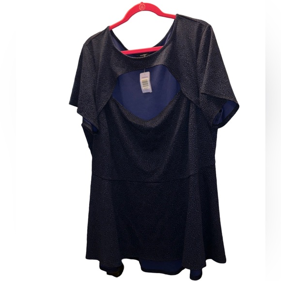 NWT Torrid Midnight Blue Leopard Print Blouse, 4X - Picture 2 of 6